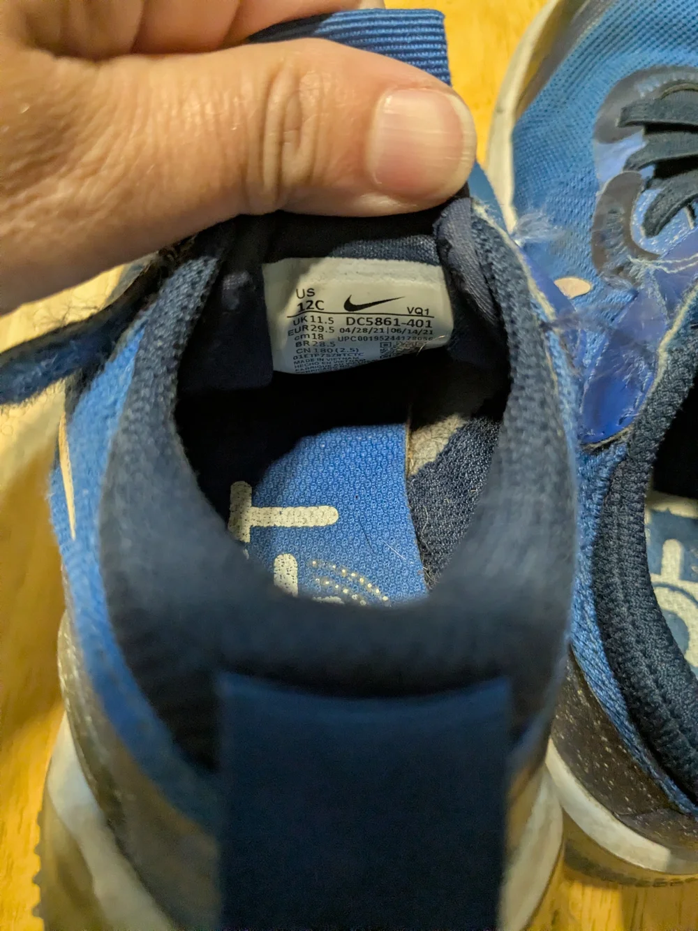 Nike Kids Blue Athletic Sneakers with Hook-and-Loop Strap